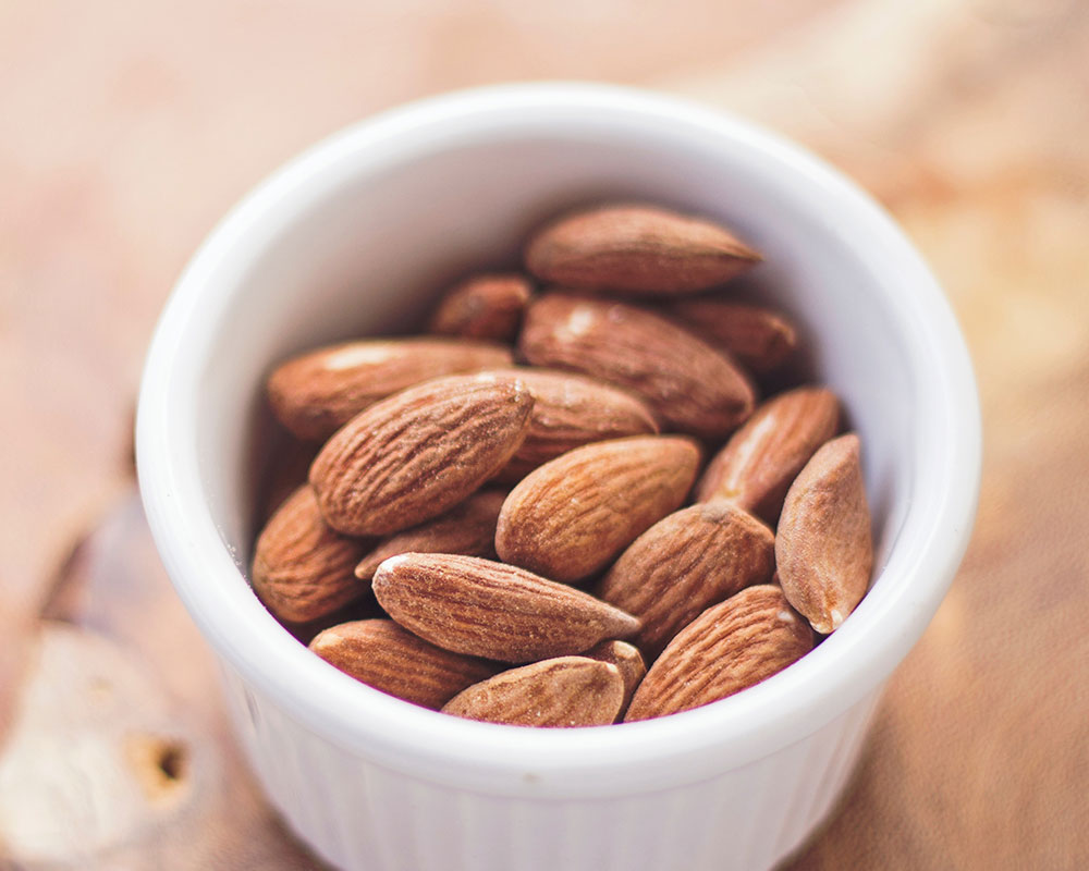 Cup of almonds